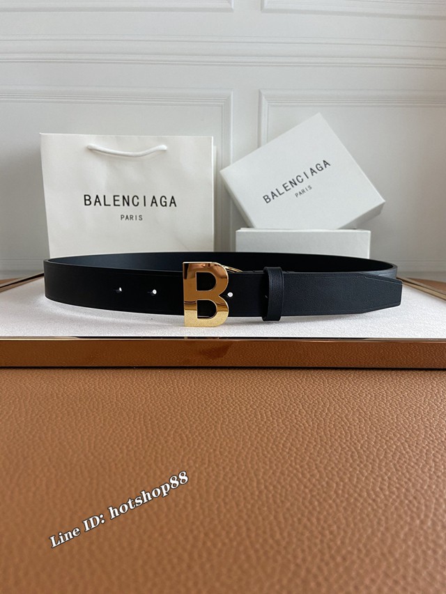 Balenciaga女士皮帶 巴黎世家雙面用牛皮腰帶  jjp1253